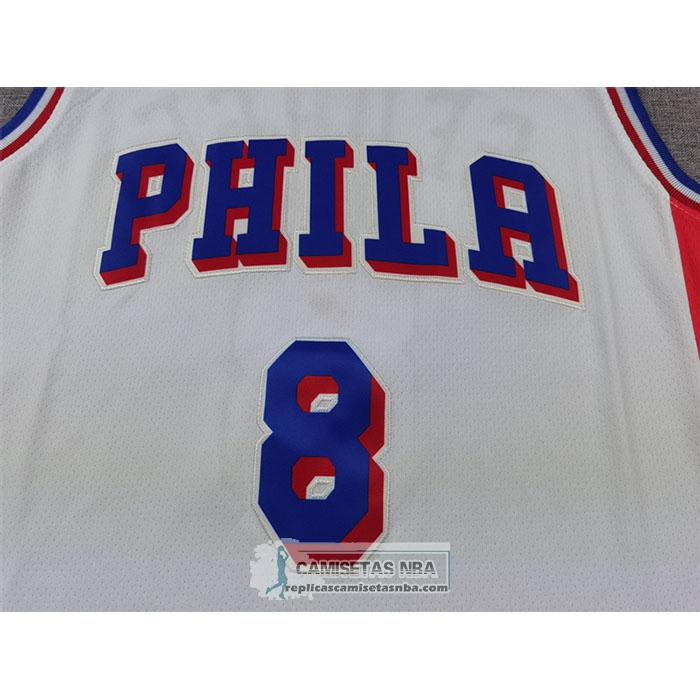 Camiseta Philadelphia 76ers Paul George NO 8 Association 2024-25 Blanco